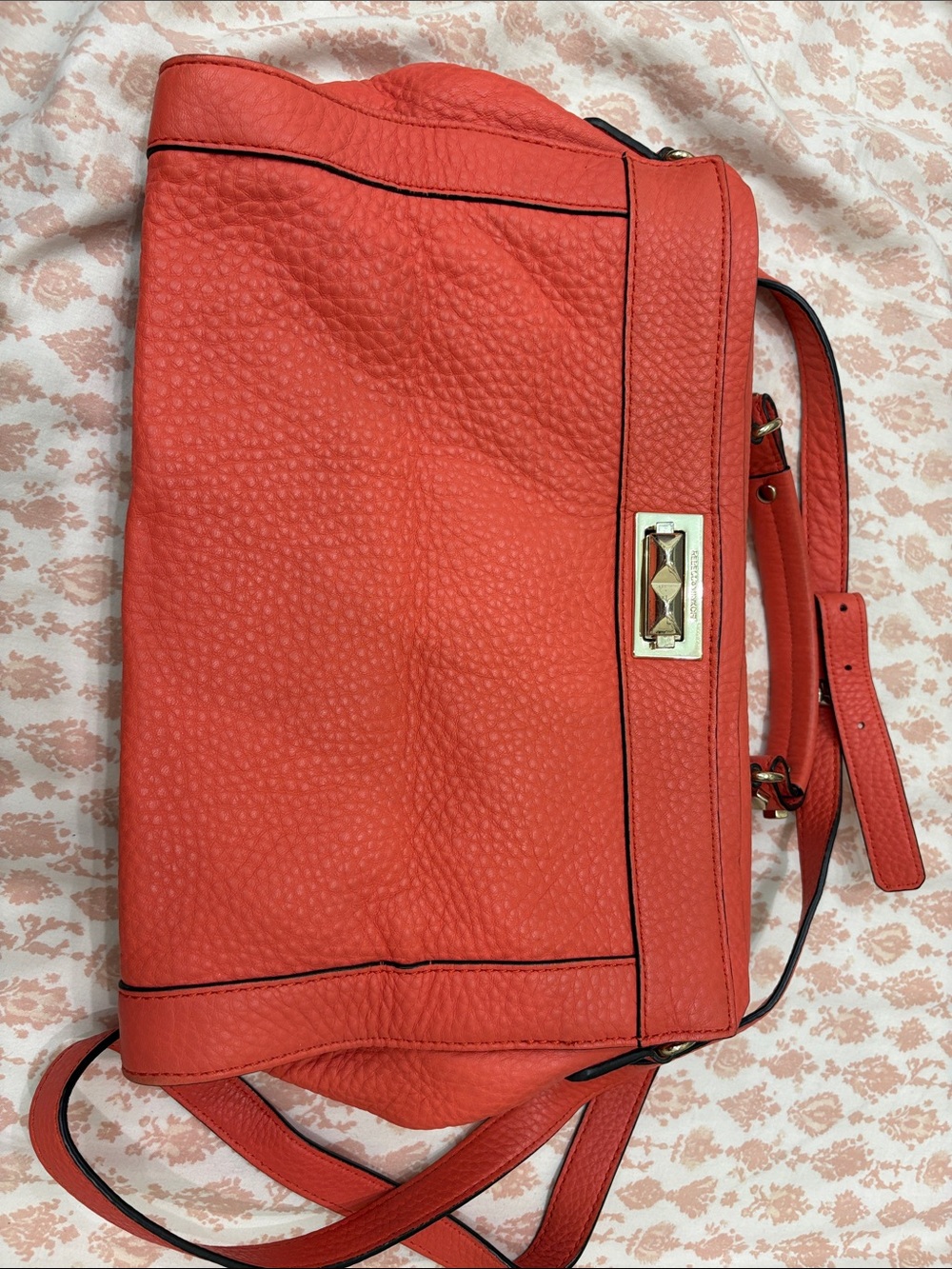 Rebecca Minkoff Coral Textured Leather Shoulder Bag with Gold Hardware